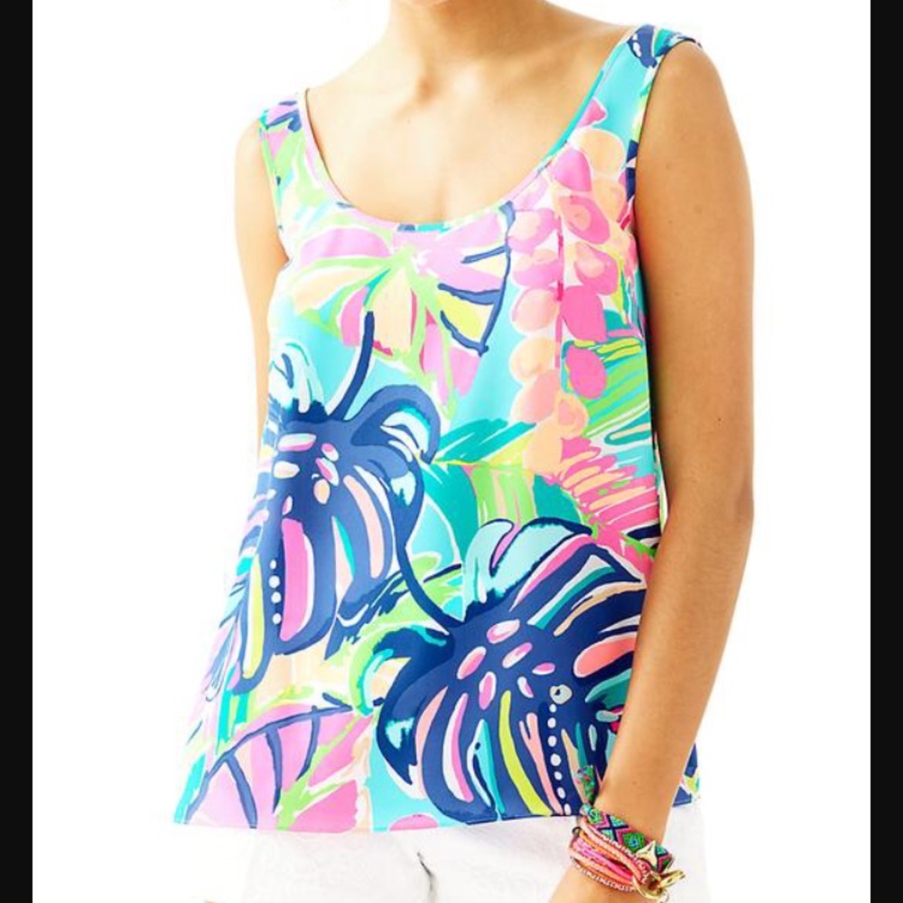 Lilly Pulitzer cosmos silk tank