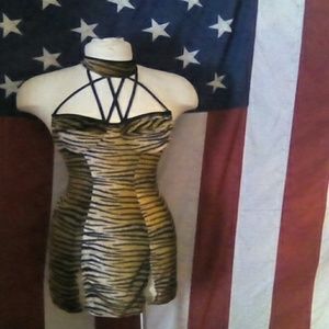 Vintage leopard corset dress lip service