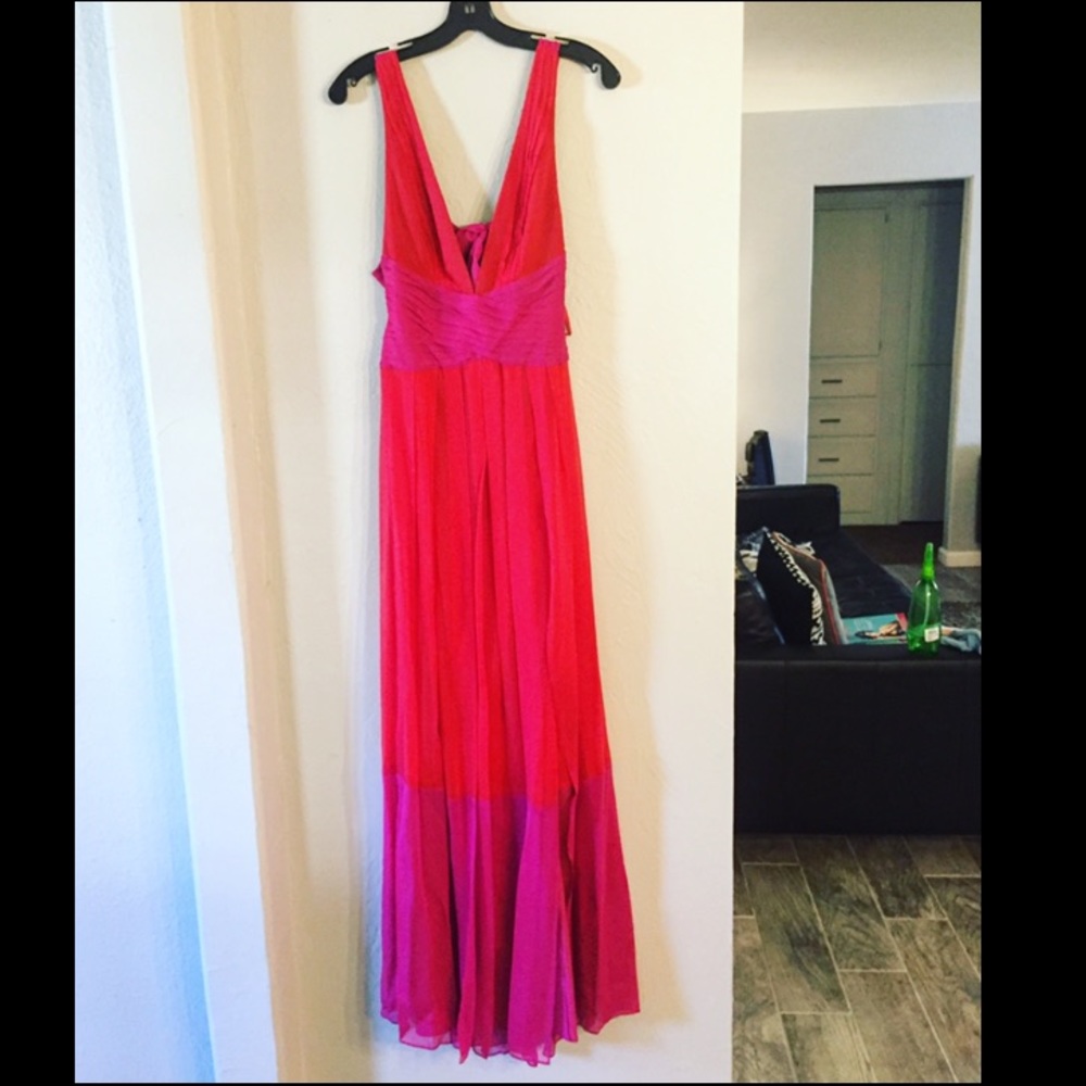 Red and magenta BCBG maxi dress