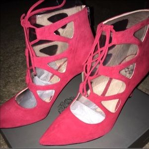 Vince Camuto Pointed-Toe Laced Heels