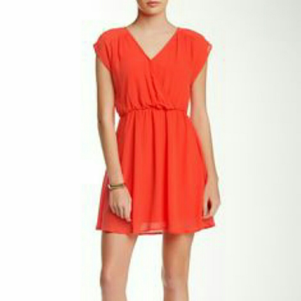 Lush Surplice Cap Sleeve Dress L