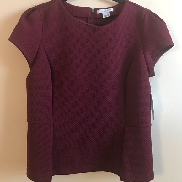 NWT Liz Claiborne Peplum Blouse - Picture 1 of 4