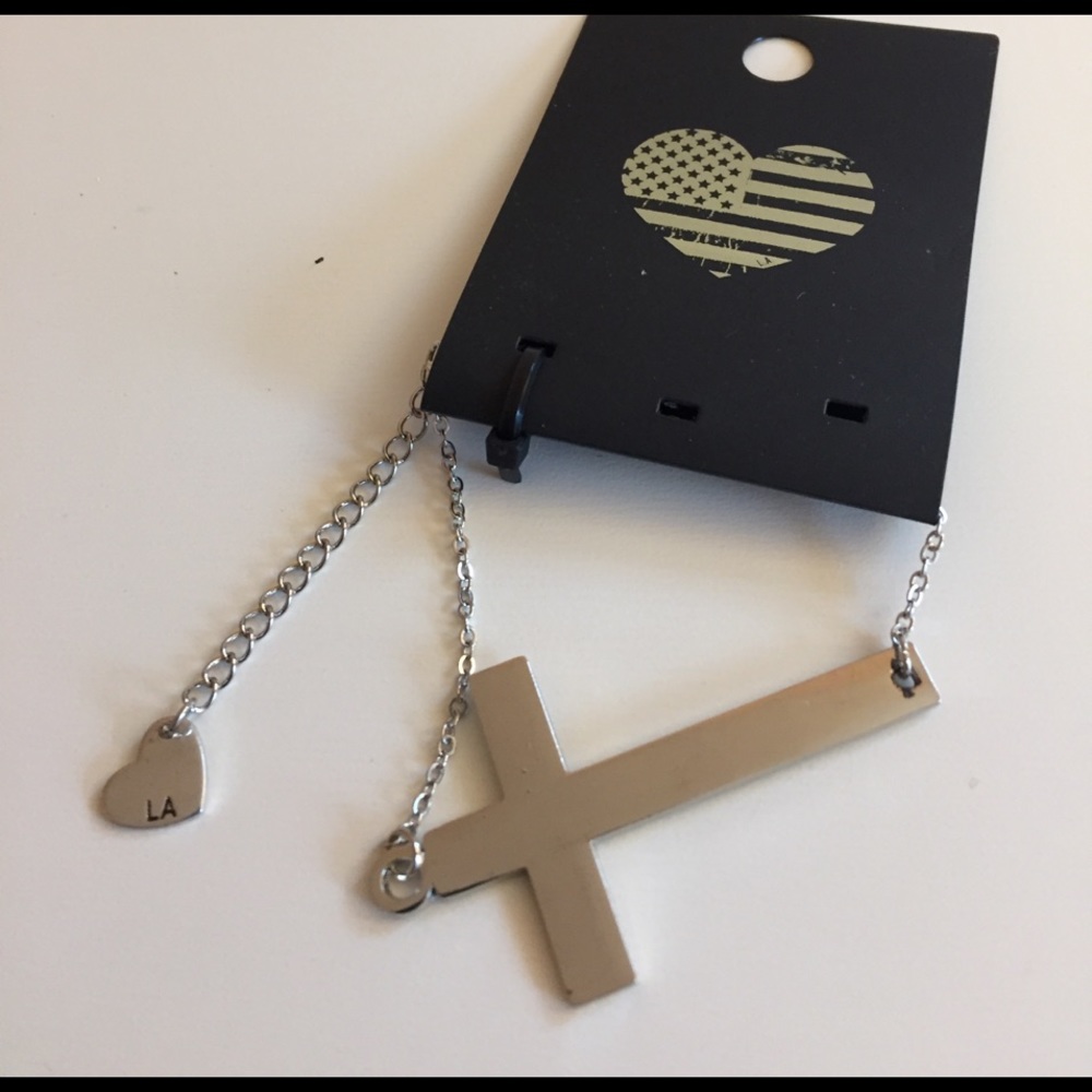 Brandy Melville Cross Bracelet Silver Tone NWT