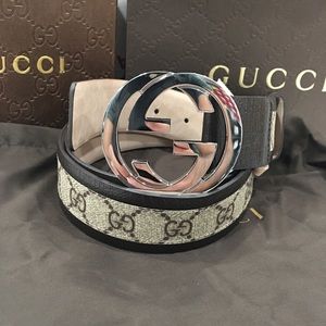 Gucci Other - Authentic Gucci Men Belt Brown Trim Silver Buckle