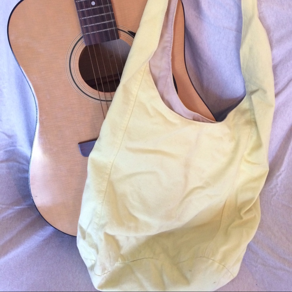 Casual side cross body bag 💼 yellow & cotton