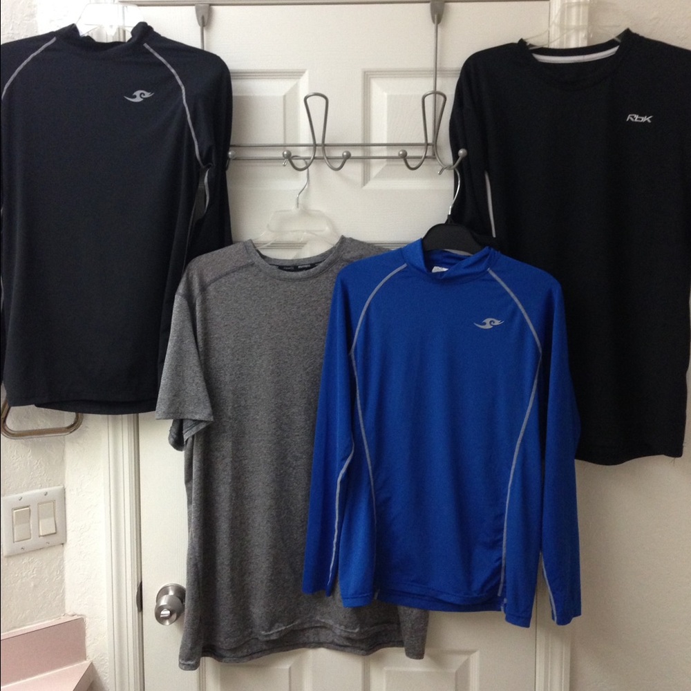 Lot of 4 Men's XL breathable Exercise shirts.