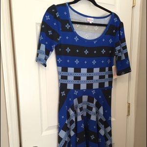 BNWT Lularoe Nicole dress size M blue