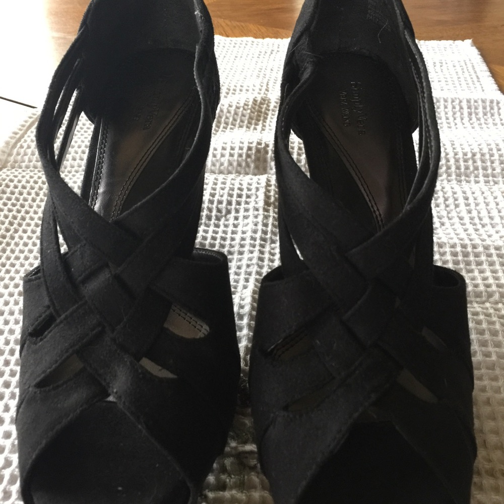 Black Suede Platform Heels - Simply Vera Wang