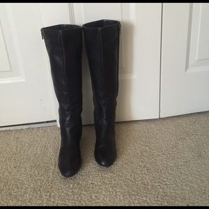 Nine West wedge knee length boots size 9