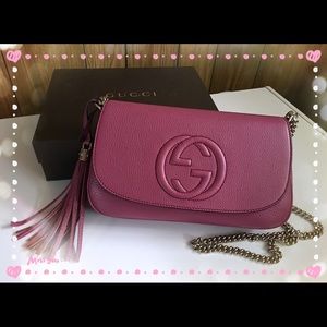 Gucci soho rose pink leather bag