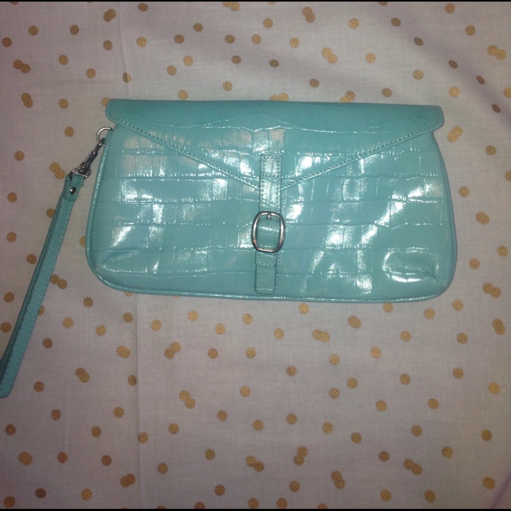 Ann Taylor Loft turquoise clutch