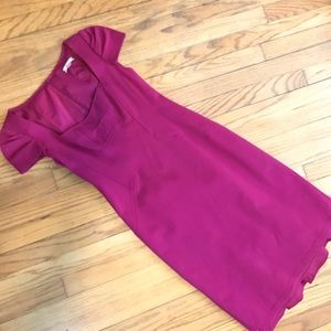 Fuchsia Architectural Nanette Lepore Midi Dress
