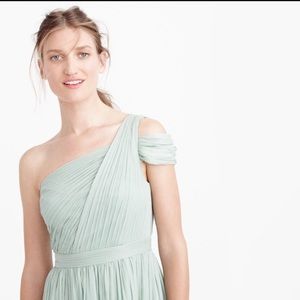 J.Crew Cara Silk Chiffon Long in Dusty Shale