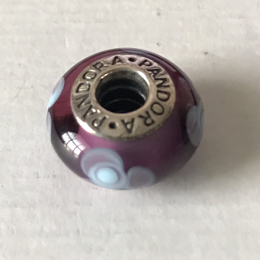 Pandora purple and blue murano bead