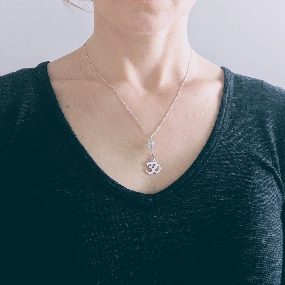Little ohm yoga necklace