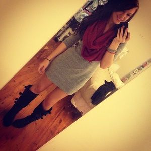 XS Gray Mossimo Fitted T-Shirt Dress