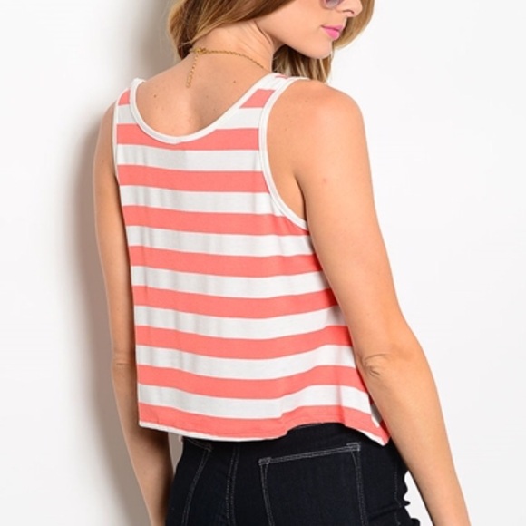 "Lovely" Striped Graphic Tank Top - Picture 2 of 3