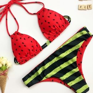 NWOT watermelon bikini.