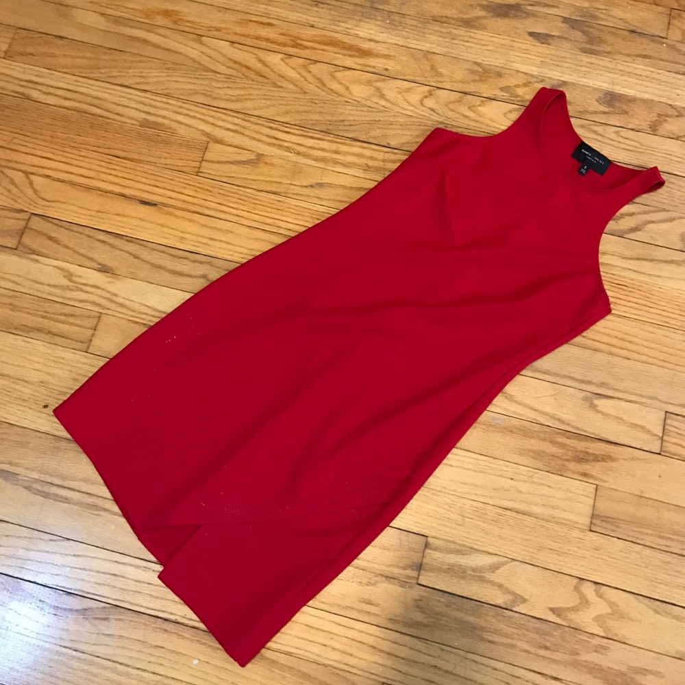 Asymmetrical Red Racerback  Bodycon Mini Dress