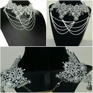 Lace Style Jewelry Link Chain Collar