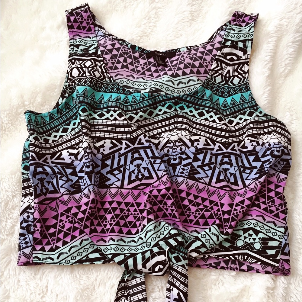 Aztec Print Crop Top