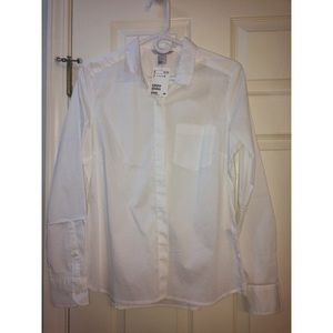 NWT H&M Button Down White Blouse