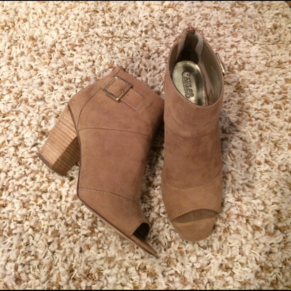 Tan suede booties