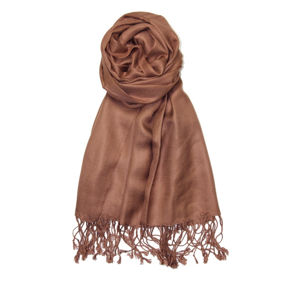 Cocoa Brown Soft Silky Pashmina Scarf Shawl Wrap