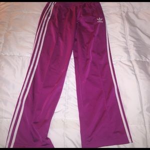 Pink adidas track pants
