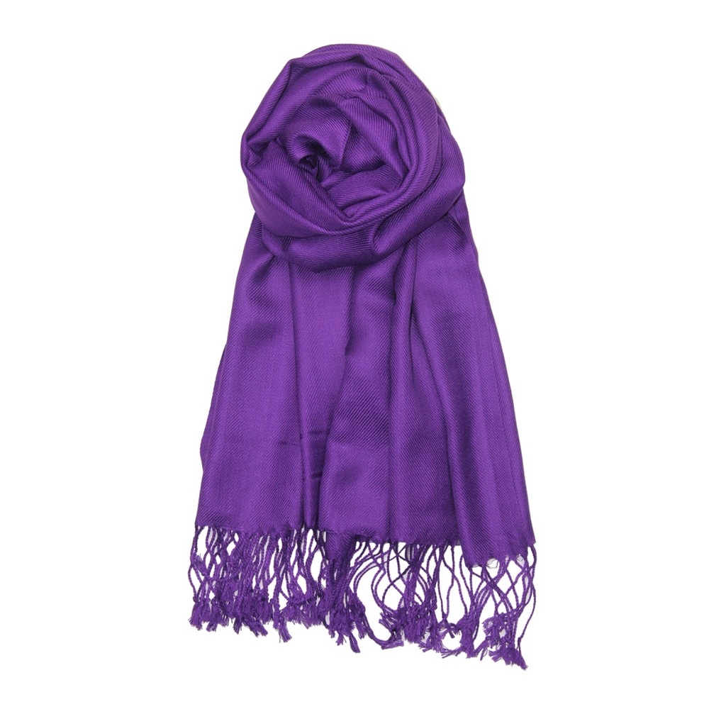 Purple Soft Silky Pashmina Scarf Shawl Wrap