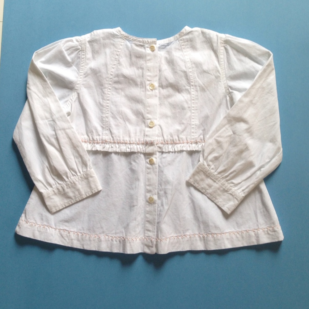 Garnet Hill 3T blouse with pink swiss dot - Picture 4 of 4