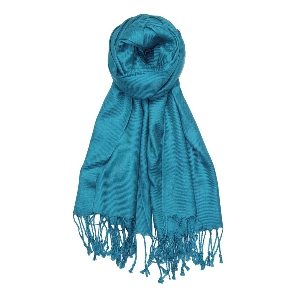 Teal Soft Silky Pashmina Scarf Shawl Wrap