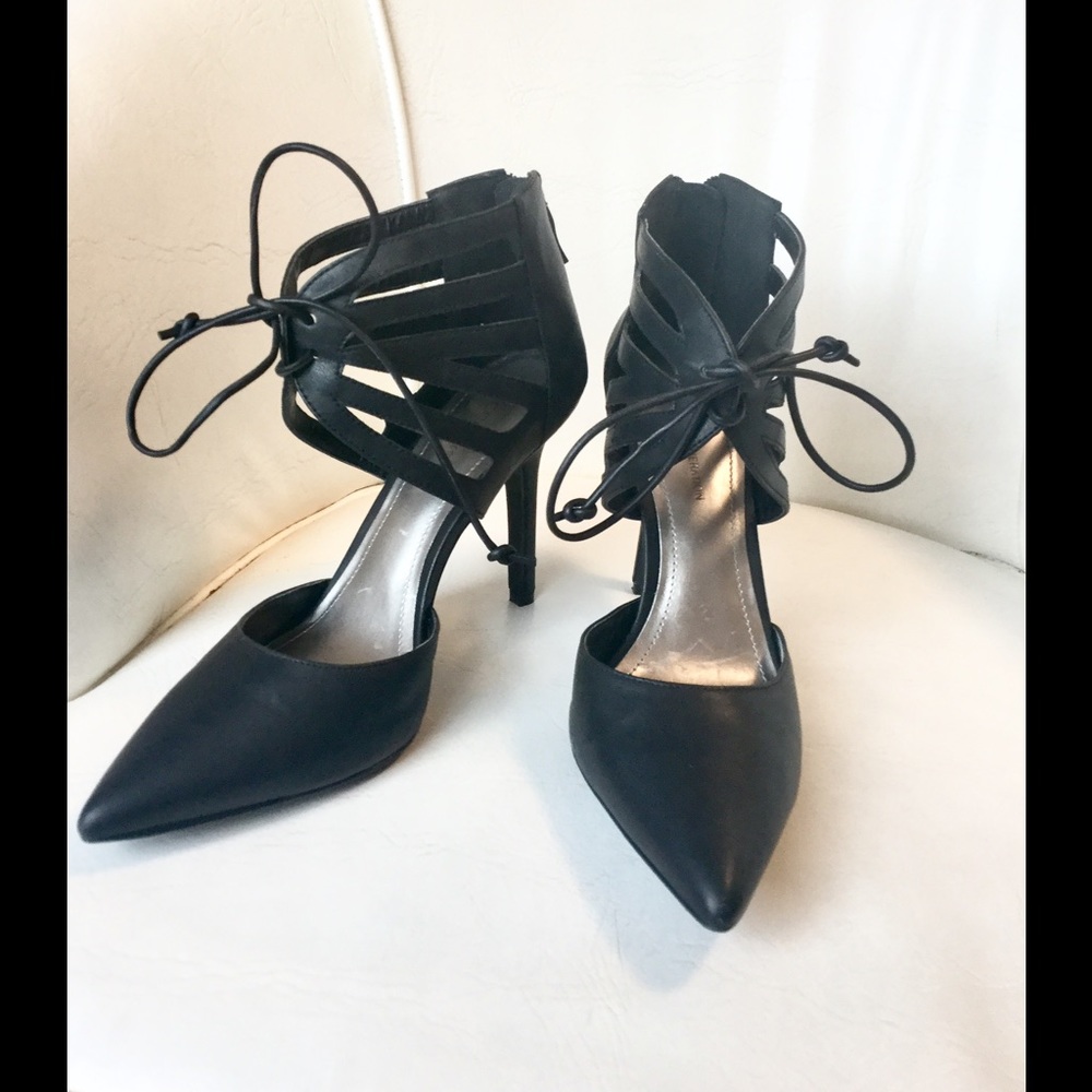 BCBG Strappy Lace-Up Heels