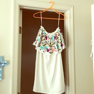 Judith March Strapless Peplum Embroidered Dress!