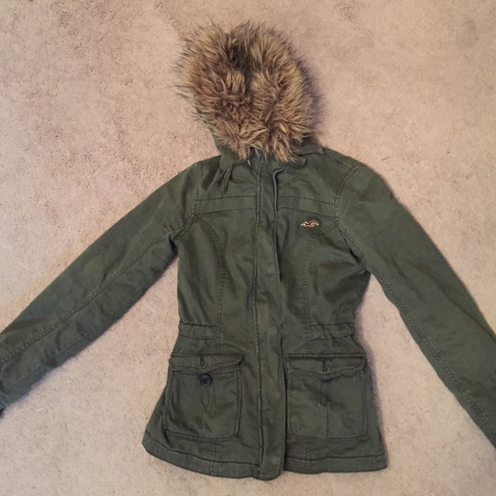 Hollister army green coat