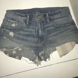 Cutoff jean shorts Flag inside pocket