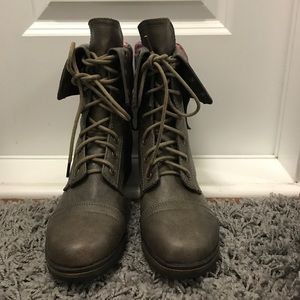 Grey Combat Boots
