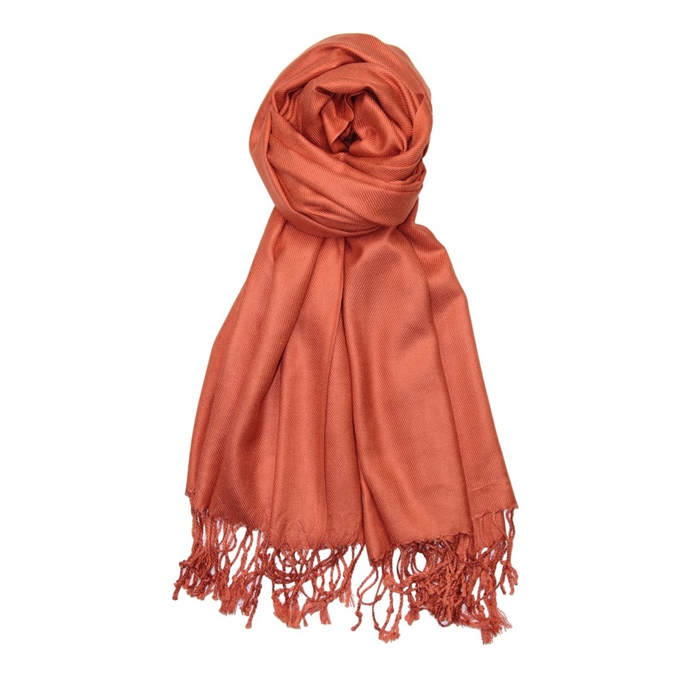 Burnt Orange Soft Silky Pashmina Scarf Shawl Wrap