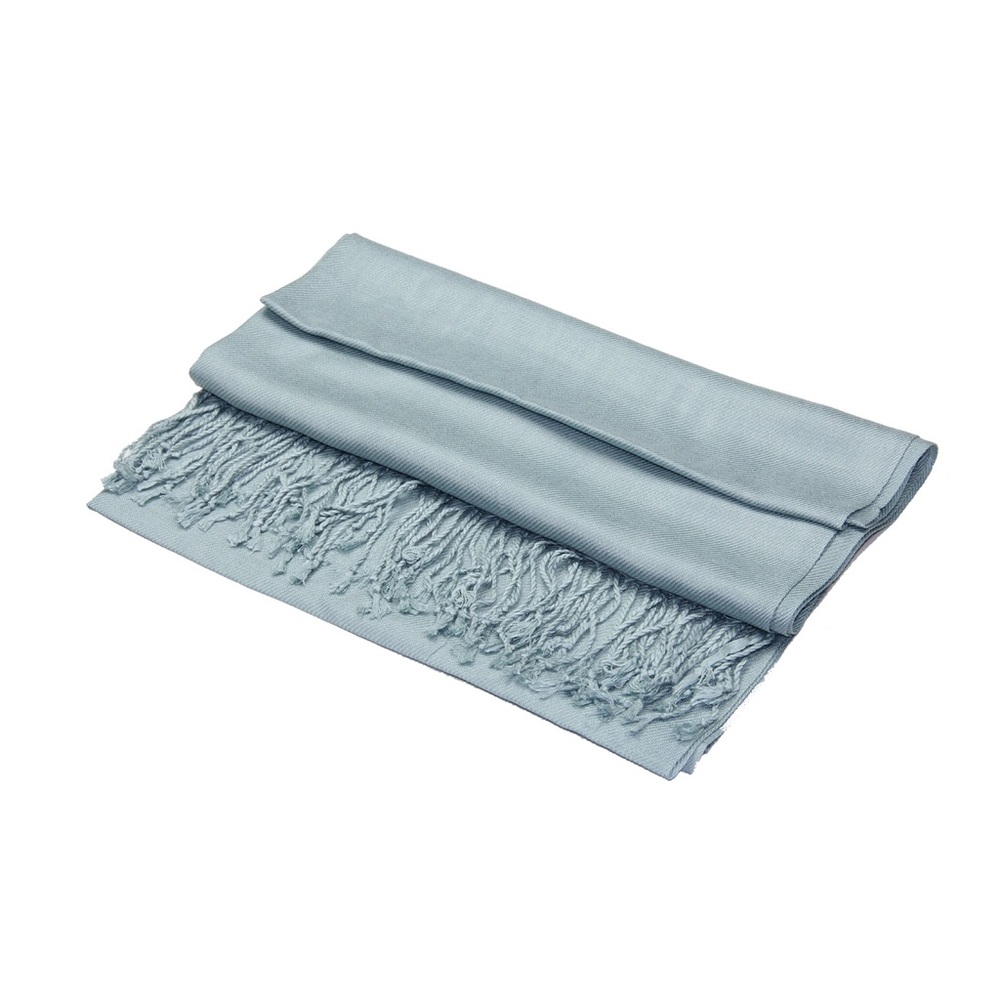Pale Teal Soft Silky Pashmina Scarf Shawl Wrap - Picture 3 of 3