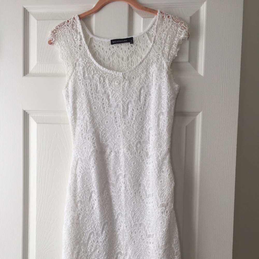 White crochet  lace dress small