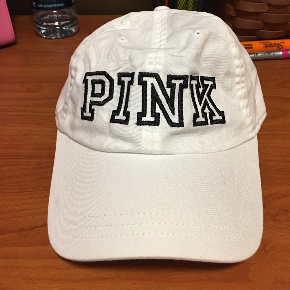 White Victoria Secret Pink baseball hat