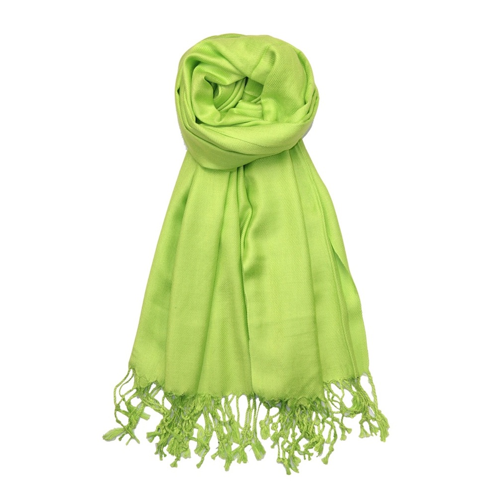Lime Green Soft Silky Pashmina Scarf Shawl Wrap