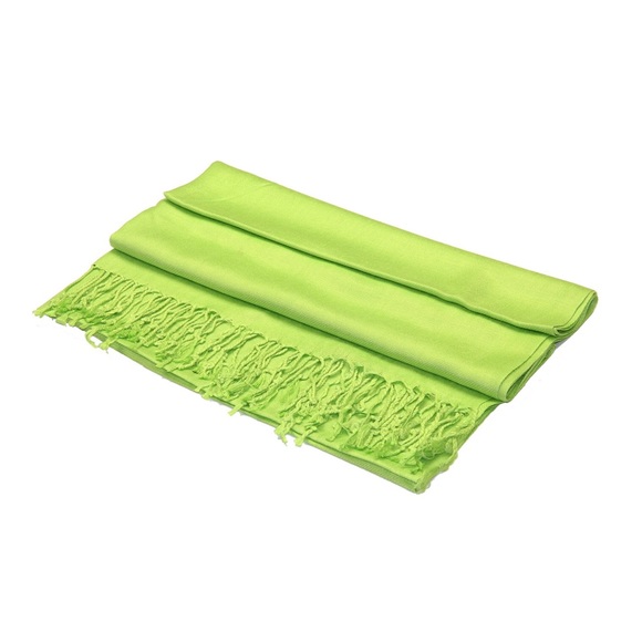 Lime Green Soft Silky Pashmina Scarf Shawl Wrap - Picture 3 of 3