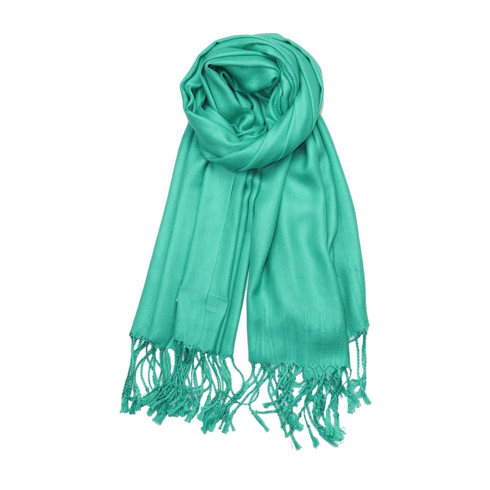 Caribbean Green Silky Pashmina Scarf Shawl Wrap