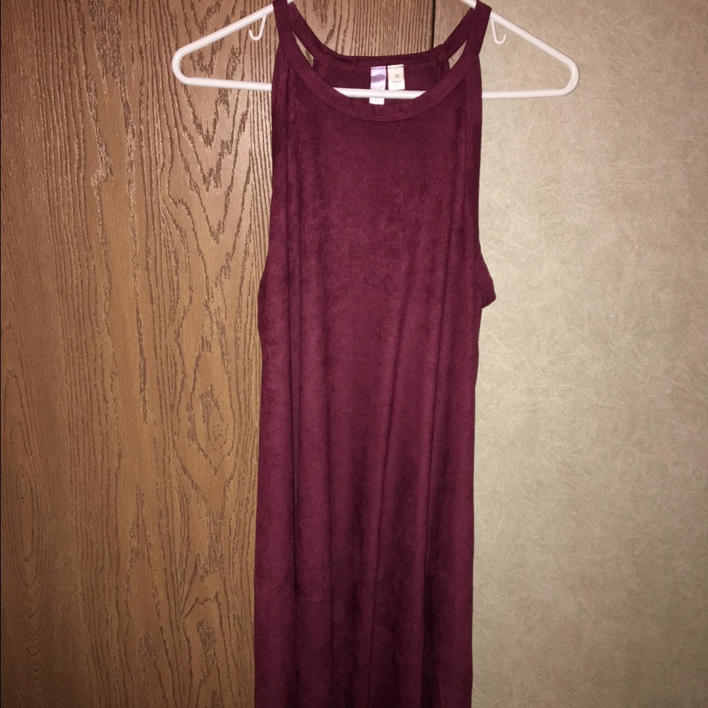 Maroon Velvet Francesca's T-Shirt Dress