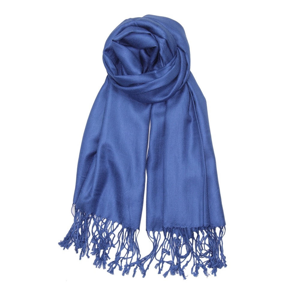 Cobalt Blue Soft Silky Pashmina Scarf Shawl Wrap
