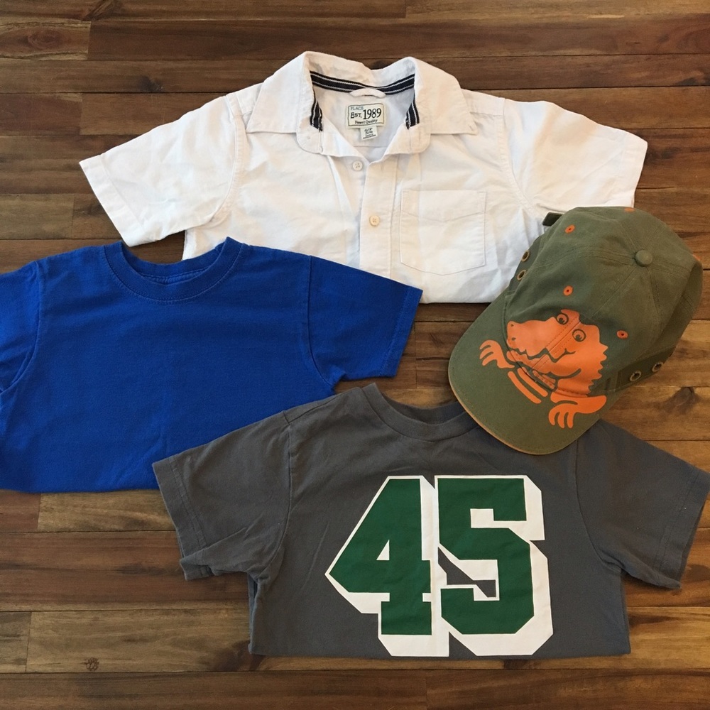 Boys Bundle - 6T-Shirts - 1 hat - Size 4/5 & 5/6