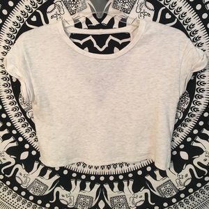 Cream Flowy Crop Top