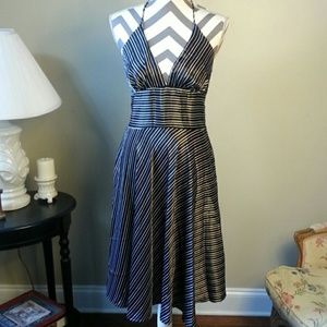 Alyn Paige black and white stripe dress