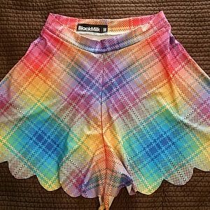 NWOT Black Milk Tartan Rainbow Shorties